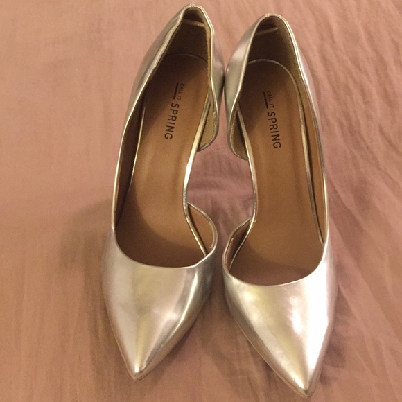 silver pointed toe shoes